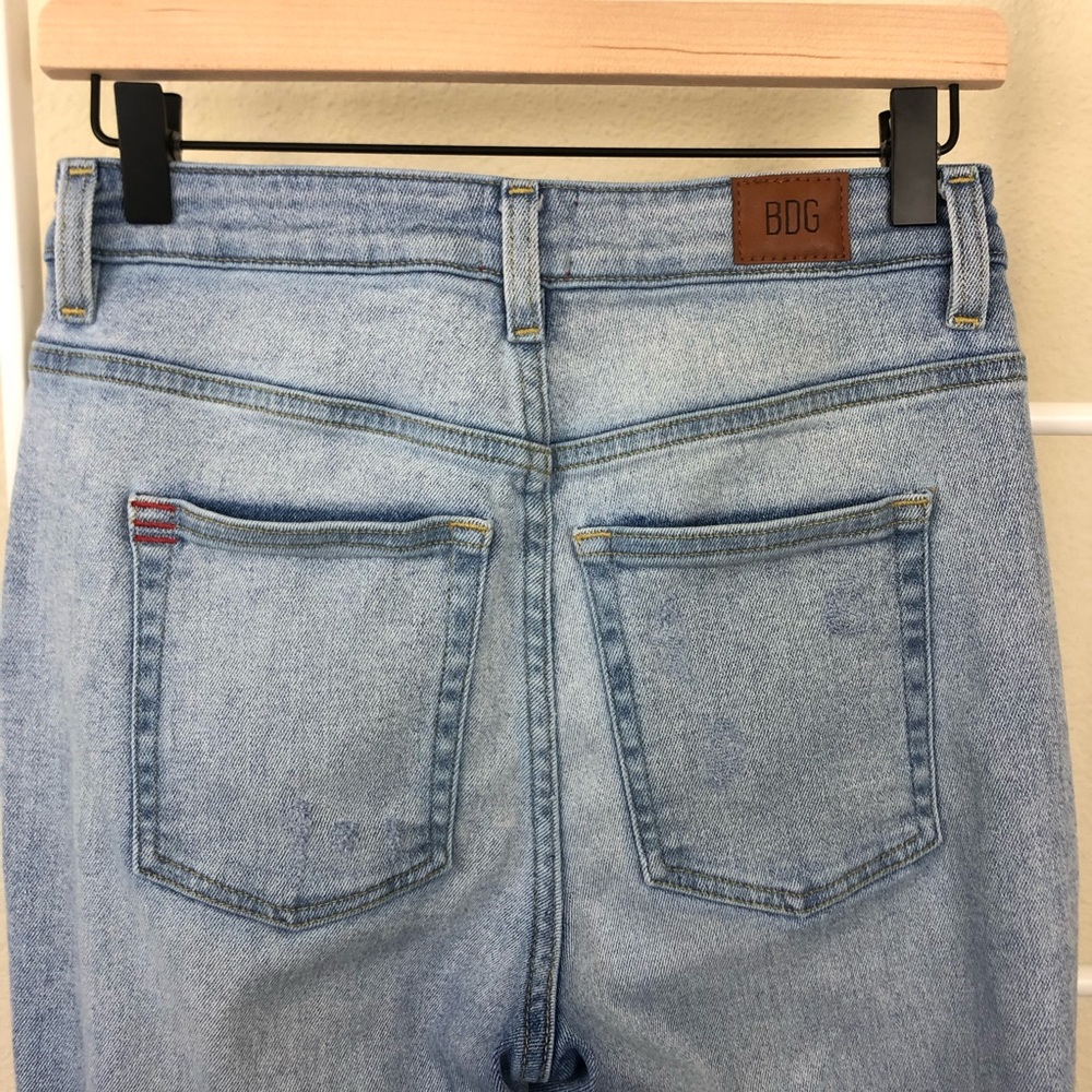 UO BDG Kick Flare Distress High Rise Cropped Jeans - Picture 6 of 7